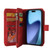 iPhone Air Skin Feel Multi Card Slots Zipper Wallet Leather Phone Case - Red