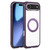 iPhone Air Solid Color Edge Transparency Rotation Holder MagSafe Phone Case - Dark Purple