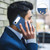 iPhone Air Splicing Color Hollow Flower Pattern RFID Leather Phone Case - Dark Blue