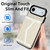iPhone Air Splicing Rhombic Texture Card Bag Phone Case with Long Lanyard - Beige