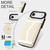 iPhone Air Splicing Rhombic Texture Card Bag Phone Case with Long Lanyard - Beige