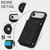 iPhone Air Splicing Rhombic Texture Card Bag Phone Case with Long Lanyard - Black