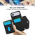 iPhone Air Splicing Rhombic Texture Card Bag Phone Case with Long Lanyard - Black