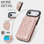iPhone Air Splicing Rhombic Texture Card Bag Phone Case with Long Lanyard - Rose Gold iPhone Air Splicing Rhombic Texture Card Bag Phone Case with Long Lanyard - Rose Gold