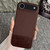 iPhone Air Stitching Cloth MagSafe Magnetic PC Hybrid PU Phone Case - Dark Brown