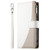 iPhone Air Stitching Multi-card Zipper Wallet Leather Phone Case with Short Strap - White