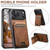iPhone Air Suteni H02 Leather Wallet Stand Back Phone Case - Brown