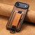 iPhone Air Suteni H13 Card Wallet Wrist Strap Holder PU Phone Case - Brown