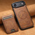 iPhone Air Suteni H15 MagSafe Oil Eax Leather Detachable Wallet Back Phone Case - Brown
