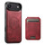 iPhone Air Suteni H15 MagSafe Oil Eax Leather Detachable Wallet Back Phone Case - Red
