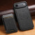 iPhone Air Suteni H17 Cross Grain Leather MagSafe Detachable Wallet Phone Case - Black