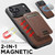 iPhone 17 Air Suteni H18 Cross Grain MagSafe Wallet Leather Phone Case - Brown