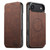 iPhone Air Suteni J06 Retro Matte Litchi Texture Leather MagSafe Phone Case - Brown