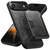 iPhone Air Suteni M3 Card Bag MagSafe Cowhide Texture Leather Phone Case - Black
