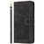 iPhone Air Tulips Embossed Leather Phone Case with Lanyard - Black