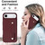 iPhone Air Wristband Vertical Flip Wallet Back Cover Phone Case with Long Lanyard - Wine Red