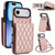 iPhone Air YM015 Crossbody Rhombic Card Bag RFID Phone Case - Rose Gold