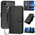 iPhone Air YX0070 Carbon Fiber Buckle Leather Phone Case with Lanyard - Black