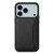 iPhone 17 Pro Max Calf Texture Card Bag Design Full Coverage Phone Case - Black