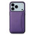 iPhone 17 Pro Max Calf Texture Card Bag Design Full Coverage Phone Case - Purple