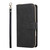 iPhone 17 Pro 9 Card Slots Zipper Wallet Bag Leather Phone Case - Black