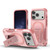iPhone 17 Pro Armor Magsafe Holder PC Hybrid TPU Phone Case - Pink