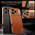 iPhone 17 Pro AZNS Electroplated Edge Carbon Fiber Texture Phone Case - Brown