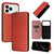 iPhone 17 Pro Carbon Fiber Texture Flip Leather Phone Case - Brown