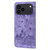 iPhone 17 Pro Cartoon Sakura Cat Embossed Leather Phone Case - Purple