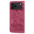 iPhone 17 Pro Cartoon Sakura Cat Embossed Leather Phone Case - Wine Red