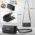 iPhone 17 Pro CaseMe C39 RFID Blocking Zipper Wallet Leather Phone Case with Crossbody Strap - Black