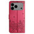 iPhone 17 Pro Cat Embossing Pattern Leather Phone Case with Lanyard - Red