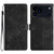 iPhone 17 Pro Cherry Blossom Butterfly Skin Feel Embossed PU Phone Case - Black