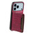 iPhone 17 Pro Crocodile Texture Card Bag Design Full Coverage Phone Case - Red
