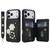 iPhone 17 Pro Crossbody Flower Pattern Leather Phone Case - Black