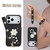 iPhone 17 Pro Crossbody Flower Pattern Leather Phone Case - Black