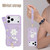 iPhone 17 Pro Crossbody Flower Pattern Leather Phone Case - Purple