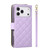 iPhone 17 Pro Crossbody Rhombic Zipper Tower Buckle Leather Phone Case with Lanyard - Purple
