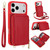 iPhone 17 Pro Crossbody Zipper RFID Card Bag Phone Case - Red