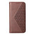 iPhone 17 Pro Cubic Grid Calf Texture Magnetic Leather Phone Case - Brown