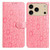 iPhone 17 Pro Daisy Embossed Leather Phone Case - Pink