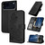 iPhone 17 Pro Datura Flower Embossed Flip Leather Phone Case - Black