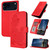 iPhone 17 Pro Datura Flower Embossed Flip Leather Phone Case - Red