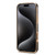 iPhone 17 Pro Denior Crocodile Texture Genuine Leather Electroplating Phone Case - Black