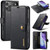 iPhone 17 Pro DG.MING Crazy Horse Texture Detachable Magnetic Leather Phone Case - Black