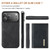 iPhone 17 Pro DG.MING M1 Series 3-Fold Multi Card Wallet Leather Phone Case - Black