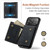 iPhone 17 Pro DG.MING M1 Series 3-Fold Multi Card Wallet Leather Phone Case - Black