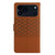 iPhone 17 Pro Diamond Embossed Skin Feel Leather Phone Case - Brown