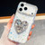 iPhone 17 Pro Diamond Glitter Gemstone Heart Holder Phone Case - Transparent Stars