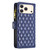 iPhone 17 Pro Diamond Lattice Zipper Wallet Leather Flip Phone Case - Blue